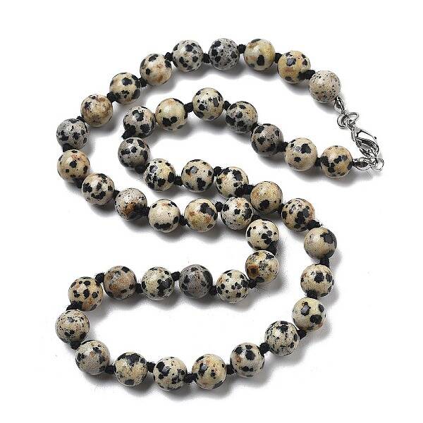 8.5mm Round Natural Dalmatian Jasper Beaded Necklaces