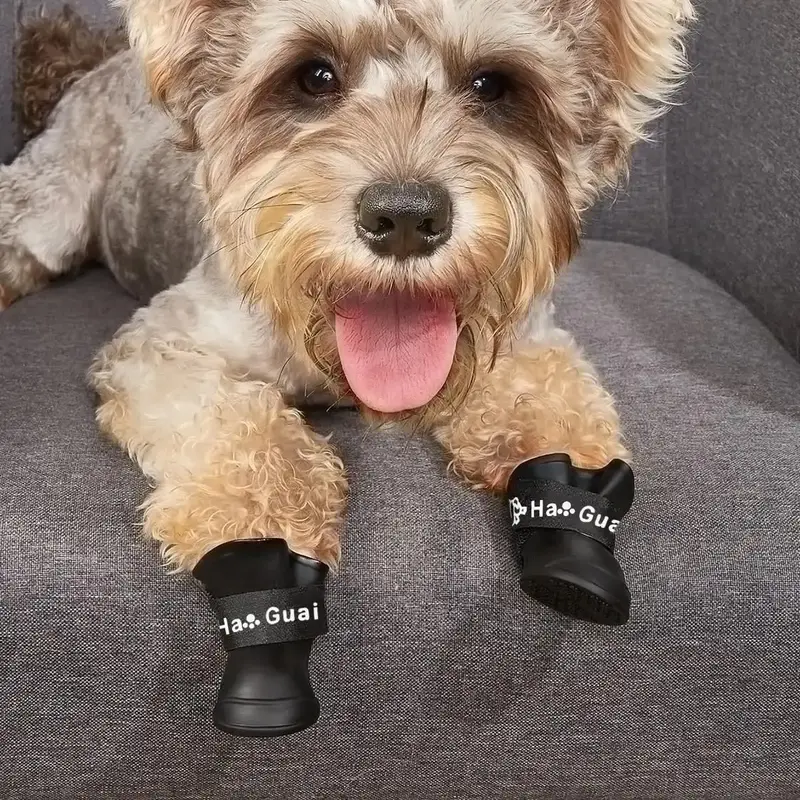 Cat Dog Boots, 4 Counts Dog Outdoor Shoes, Dog Rain Boots, Dog Booties for Walking Running Hiking