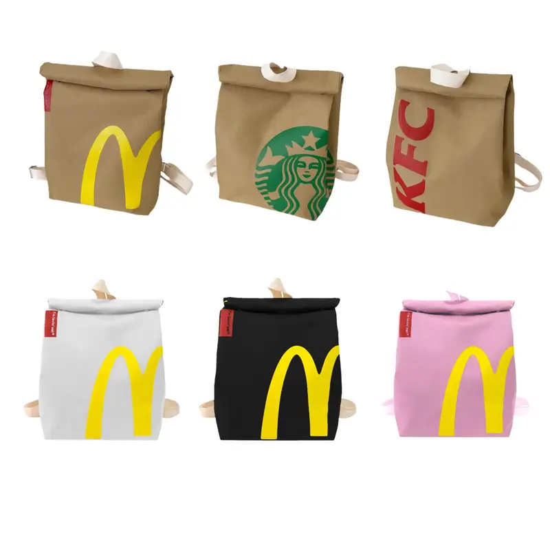 Fashion McDonald's Backpack with Unique Letter Print Starbucks Bag, Comfortable KFC Shoulder Bag for Students, Perfect School...