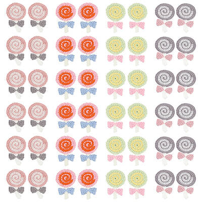 48Pcs 4 Colors Polyester Embroidery Sew on Appliques