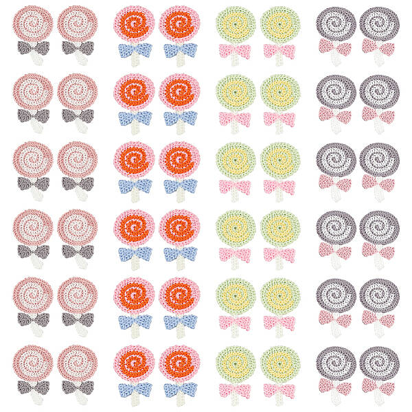 48Pcs 4 Colors Polyester Embroidery Sew on Appliques