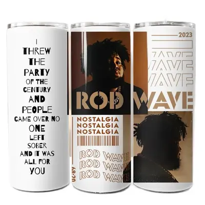 Rod Wave Fan Tumbler Cup (with straw)