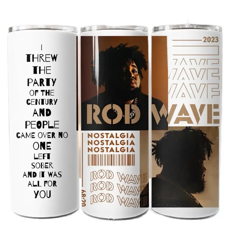 Rod Wave Fan Tumbler Cup (with straw)