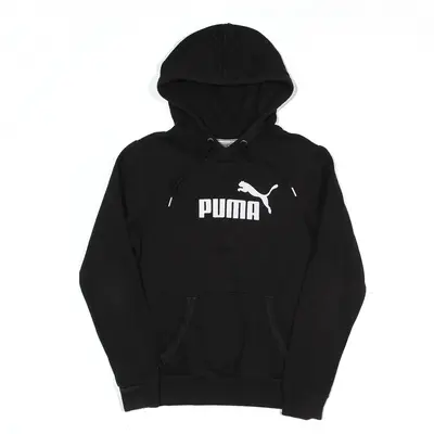 PUMA Hoodie Black Pullover Womens UK 8