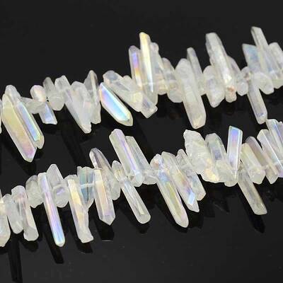 Natural Electroplated Quartz Crystal Beads Strands
