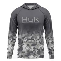 Men's Fishing Apparel HUK Long Sleeve UPF 50 Hooded Sunscreen UV Breathable Long Sleeve Hooded Fishing Suit Sports Performanc...
