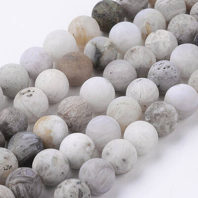 Natural Bamboo Leaf Agate Beads Strands