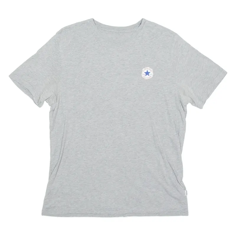 CONVERSE Mens T-Shirt Grey Crew Neck S