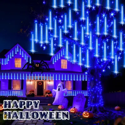 PEMOTech Meteor Shower Lights 16 Tubes 15.7inch 576 LED Christmas Lights Outdoor Waterproof for Halloween Christmas Wedding D...