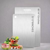 Stainless Steel Double Sided Chopping Board, 1 Count Modern Cutting Food Board, Kitchen Gadgets Chopping Board for Meat & Veg...