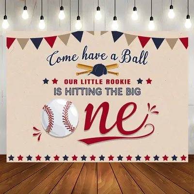 Aperturee Come Have A Balld Baseball Happy Birthday Backdrop