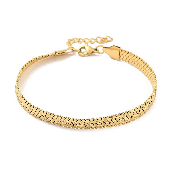 Ion Plating(IP) 304 Stainless Steel Herringbone Chain Bracelet
