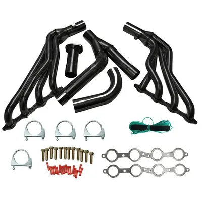 Black Exhaust Headers for 1999-2006 Chevy Silverado GMC Sierra GMT800 V8 - KSP Performance