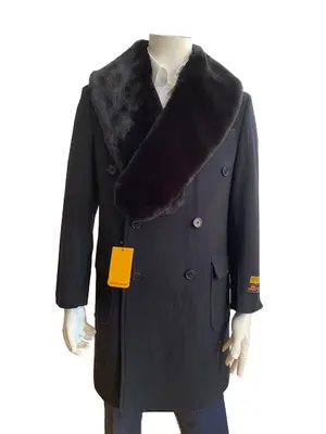 Mens Overcoat -Mens Long Wool Topcoats- Topcoat For Men-Mens Double breasted Overcoat - 