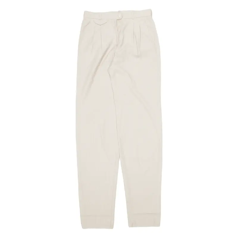 FERRE Striped Trousers Beige Relaxed Tapered Womens W26 L36