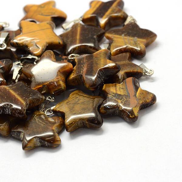 Star Natural Tiger Eye Pendants