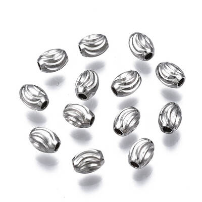 Tarnish Resistant 201 Stainless Steel Corrugated Beads