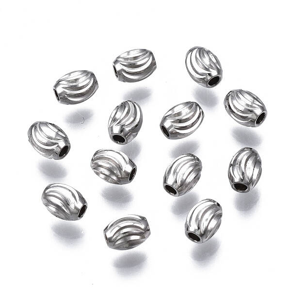 Tarnish Resistant 201 Stainless Steel Corrugated Beads