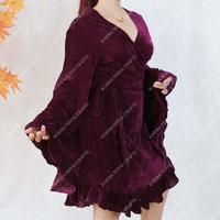 Velvet Wrap Mini Dress with Ruffle Sleeve, Flare Sleeve, Bridesmaid Dress, Boho Style, Whimsical Long Sleeve Fall Winter Dres...
