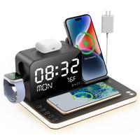 BLKE 7 in 1 Wireless Charging Station, MagSafe Fast Charger, Dual Phone Wireless Charger with Touch Night Light,Bluetooth Tim...
