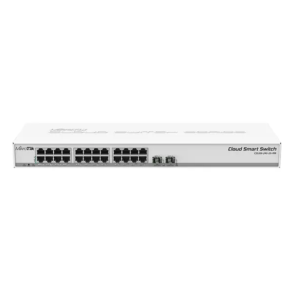 CSS326-24G-2S+RM Mikrotik SwOS Powered 24x Gigabit Ethernet with 2x SFP+ Ports 1U Rackmount Switch