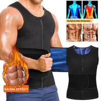 Menswear Sweat Body Shaper Waist Trainer Solid Vest with Zipper Workout Tank Top Shirt Sauna Suit Lightweight Gym Clothing Sh...