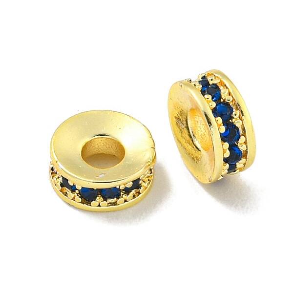Brass Cubic Zirconia Spacer Beads