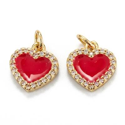 Brass Micro Pave Clear Cubic Zirconia Pendants