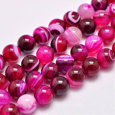 Natural Striped Agate/Banded Agate Bead Strands