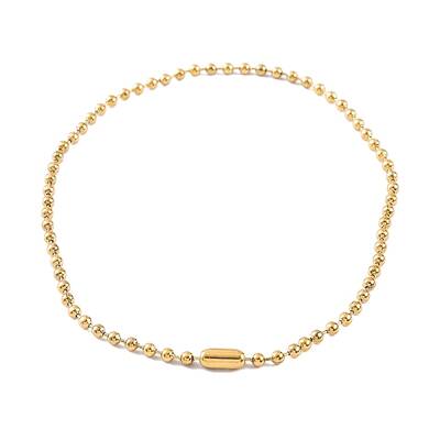 Ion Plating(IP) 304 Stainless Steel Ball Chain Necklaces for Women