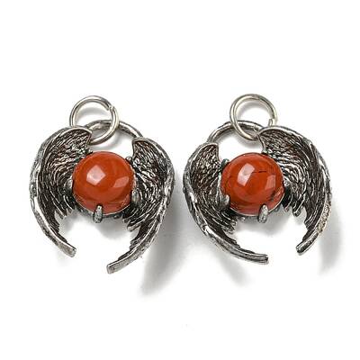 Bat Natural Red Jasper Pendants