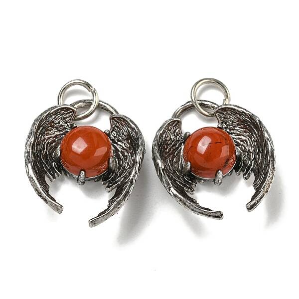 Bat Natural Red Jasper Pendants