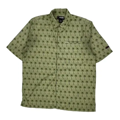 Fubu Hawaiian Shirt - Large Green Polyester