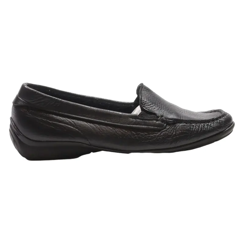 HUSH PUPPIES Loafer Shoes Black Leather Womens UK 7