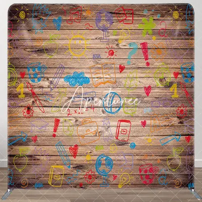 Aperturee Colorful Painting Wood Grain Square Tension Backdrop, 6X6FT(1.8X1.8M), 111 USD, square double-sided backdrops, DSAH...