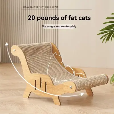 Durable Cat Scratching Post, Sisal Material, Anti-Slip Base, Pet Toy & Bed, Self-Cleaning Kitty Lounge Chair, Ideal Gift for ...