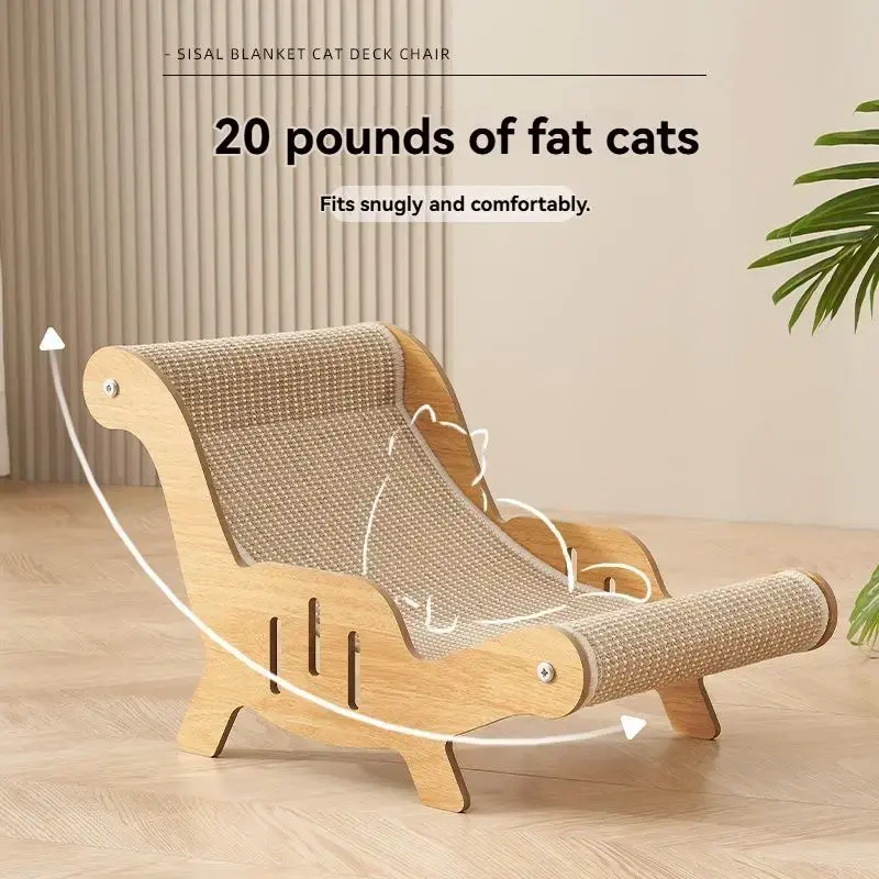 Durable Cat Scratching Post, Sisal Material, Anti-Slip Base, Pet Toy & Bed, Self-Cleaning Kitty Lounge Chair, Ideal Gift for ...