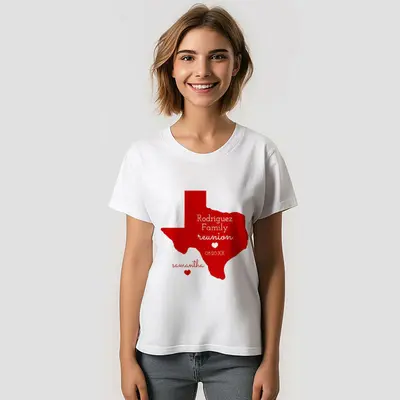 Red State of Texas Custom Family Reunion T-Shirt