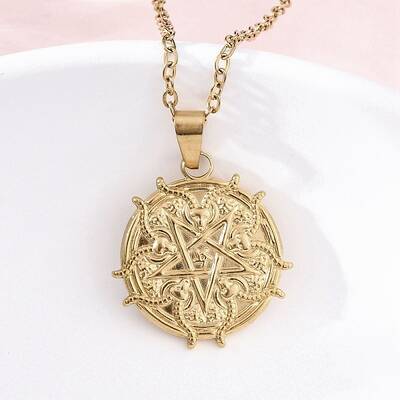 Demon Goat Pentagram 304 Stainless Steel Pendant Necklaces