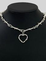 Punk Style Heart Shaped Pendant Necklace, Heart Design Necklace, Gothic Style Jewelry for Party, Daily Clothing Decor, Trendy...