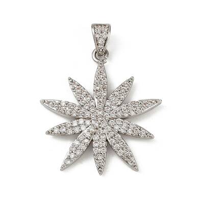 Brass Micro Pave Cubic Zirconia Pendants
