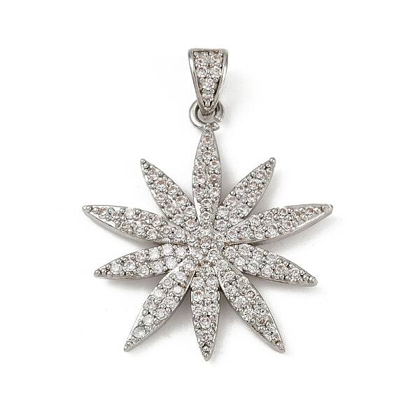 Brass Micro Pave Cubic Zirconia Pendants