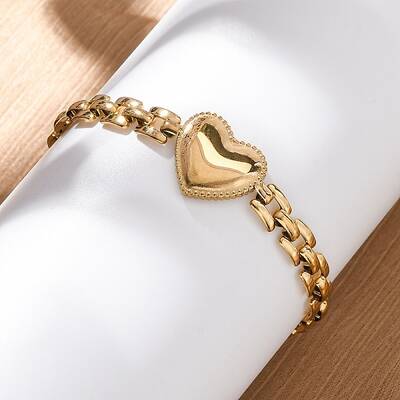 Heart 304 Stainless Steel Panther Chain Bracelets for Women