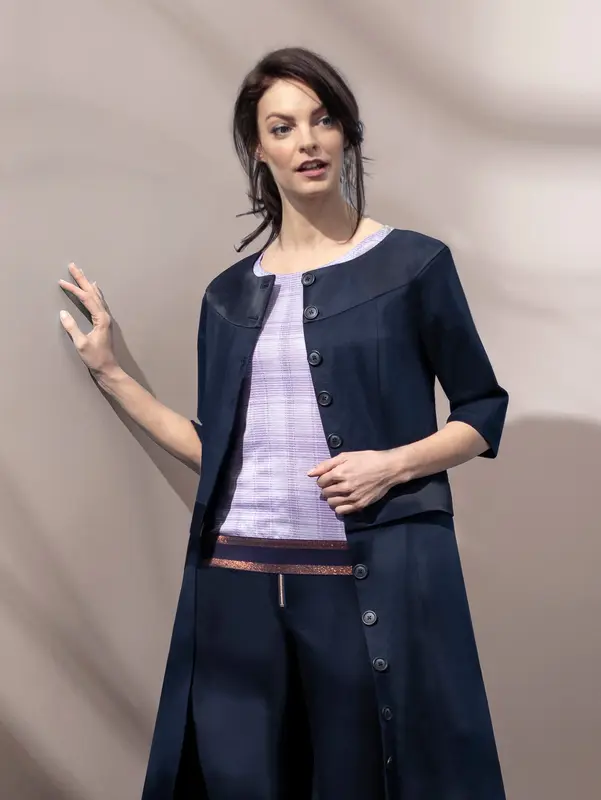 LINDEN | 4-Way Cotton Coat-Dress | Colour: PEACOAT | Size: XS