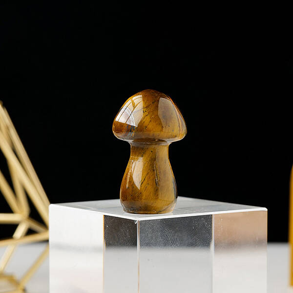 Natural Tiger Eye Mushromm Statue