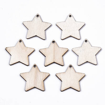 Unfinished Natural Poplar Wood Pendants