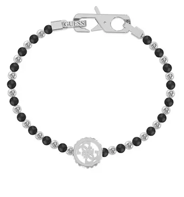 Guess Bracciale Moderno In Acciaio Con Onice Accedi Jumb03037Jwstbk - Dimensioni: 20 Cm - S