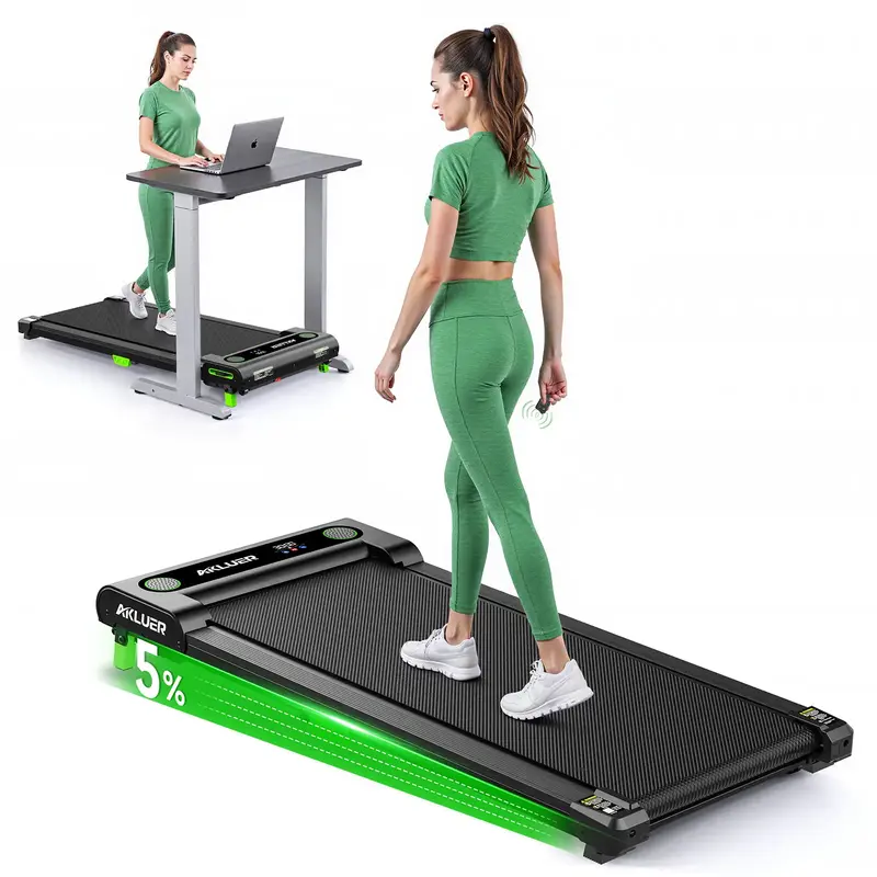 【With adjustable Incline】 Under Desk Treadmill with 5% Incline Walking Jogging Machine for Home and Office, 2 in 1 Desk W...