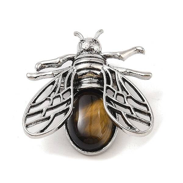 Natural Tiger Eye Brooch