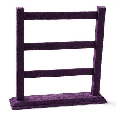 3-Tier Wood Covered with Velvet Earring Display Stands